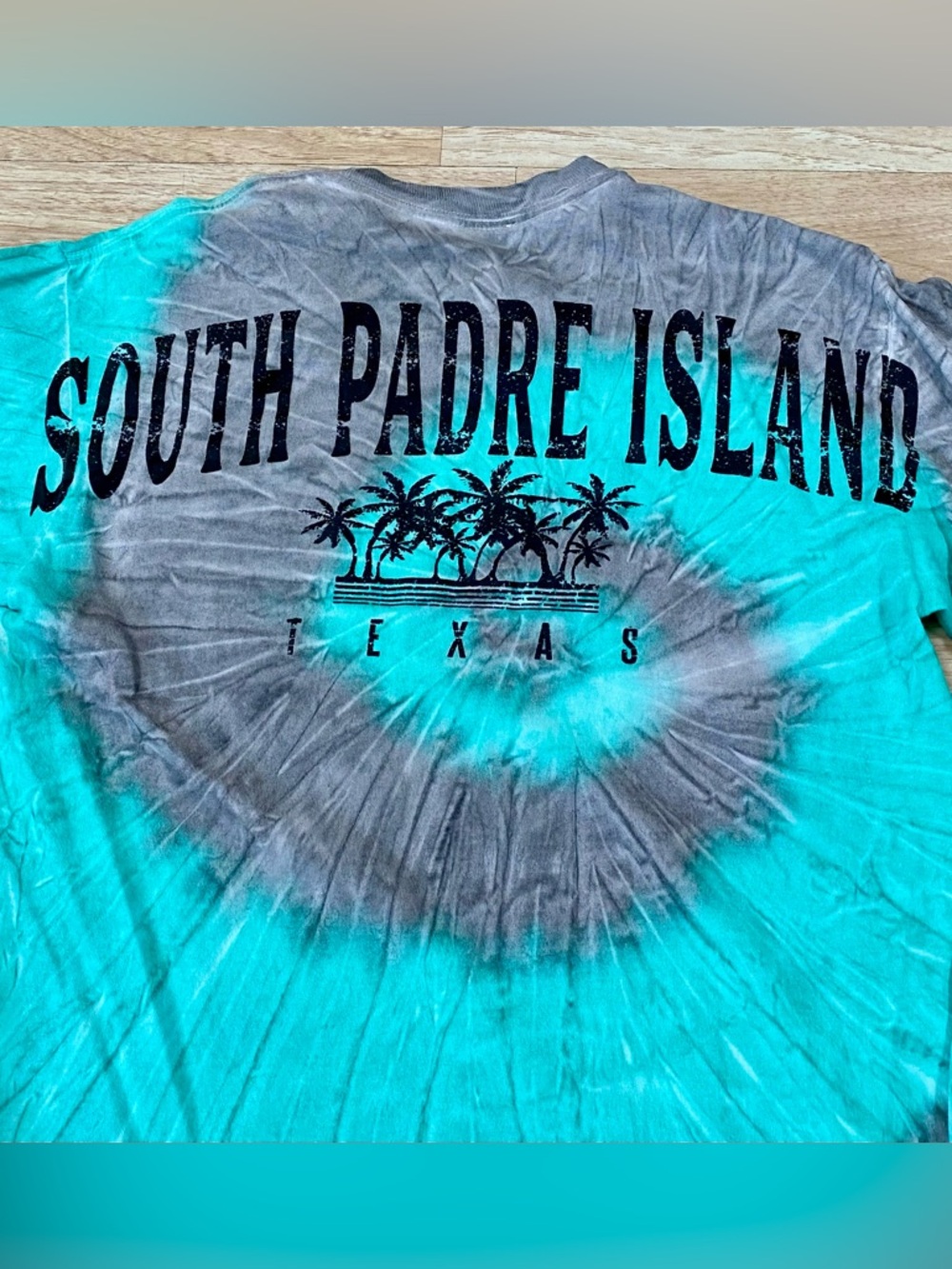 Vintage South Padre Island Texas T-Shirt Men’s M Teal & Grey Tie Dye Made in USA